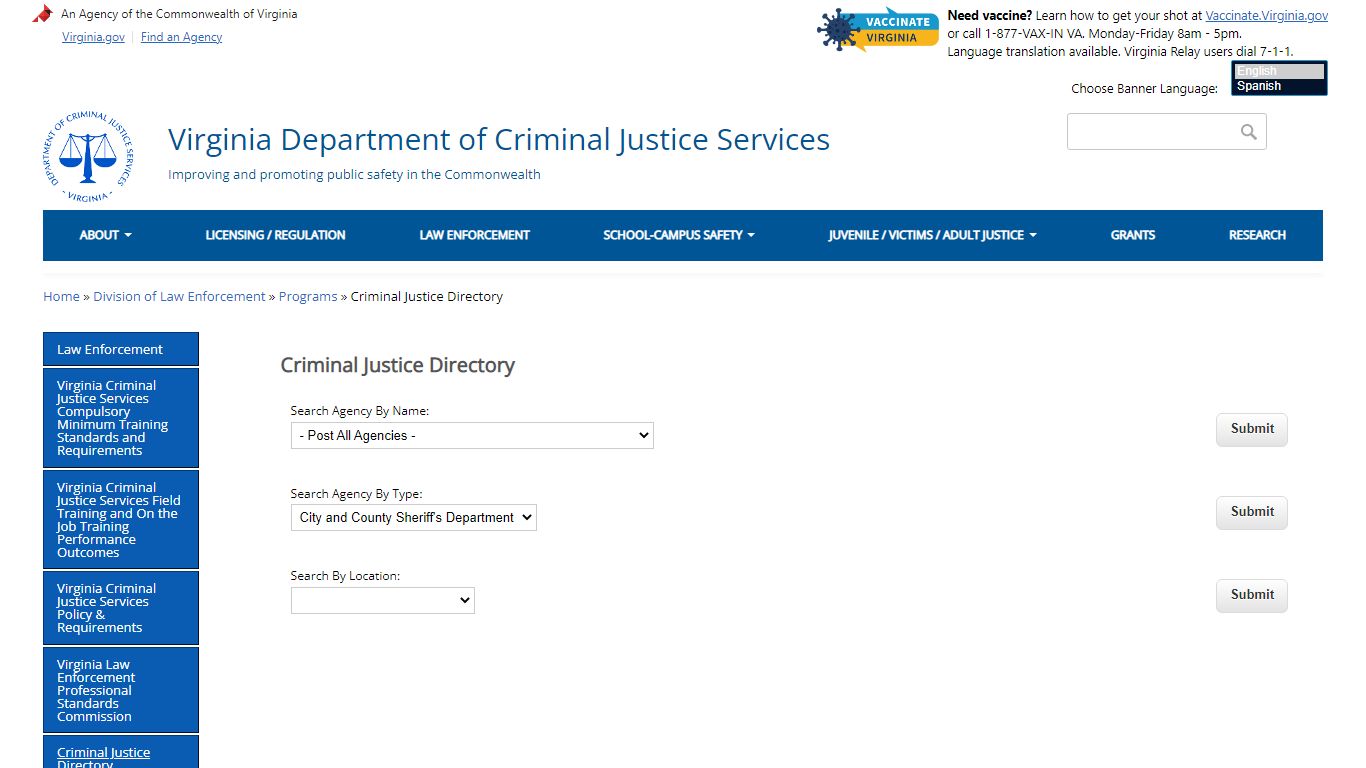 Criminal Justice Directory | Virginia Department of Criminal Justice ...